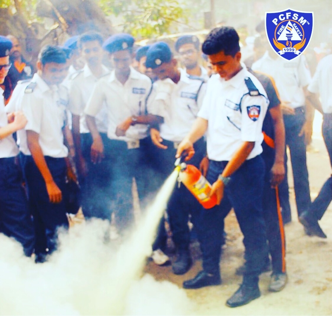 Fire drill training at Parmanand College Kolhapur campus
